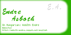 endre asboth business card